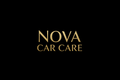 Nova Car Care in Matt goldener Schrift , mit schwarzem Hintergrund , ohne extras